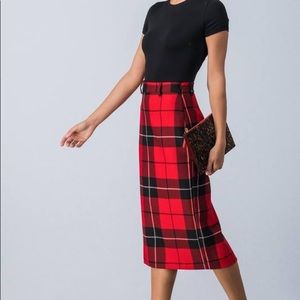 Plaid Pencil Skirt